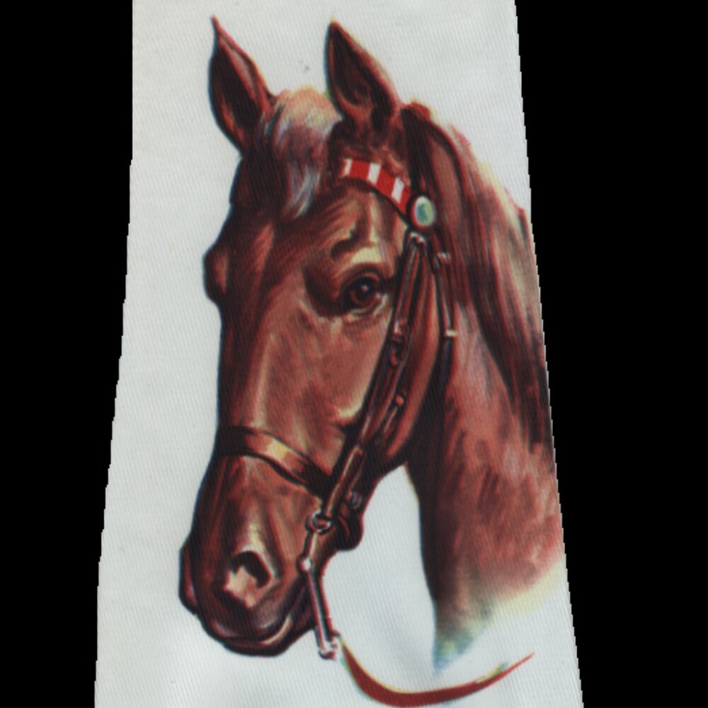 Brent Men's Necktie White Horse Design Fashion Accessory Racing Kentucky Derby - Picture 2 of 4